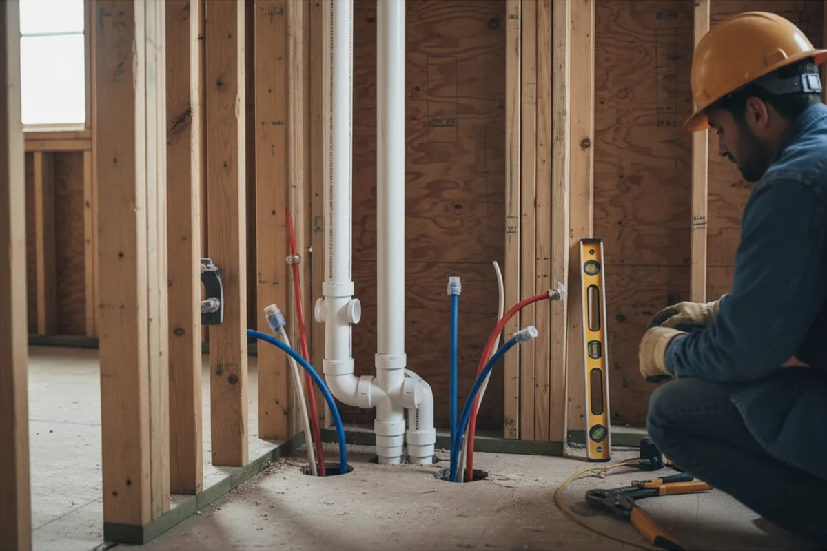 Drain and supply rough-in during Garbage Disposal Repair in Loganville